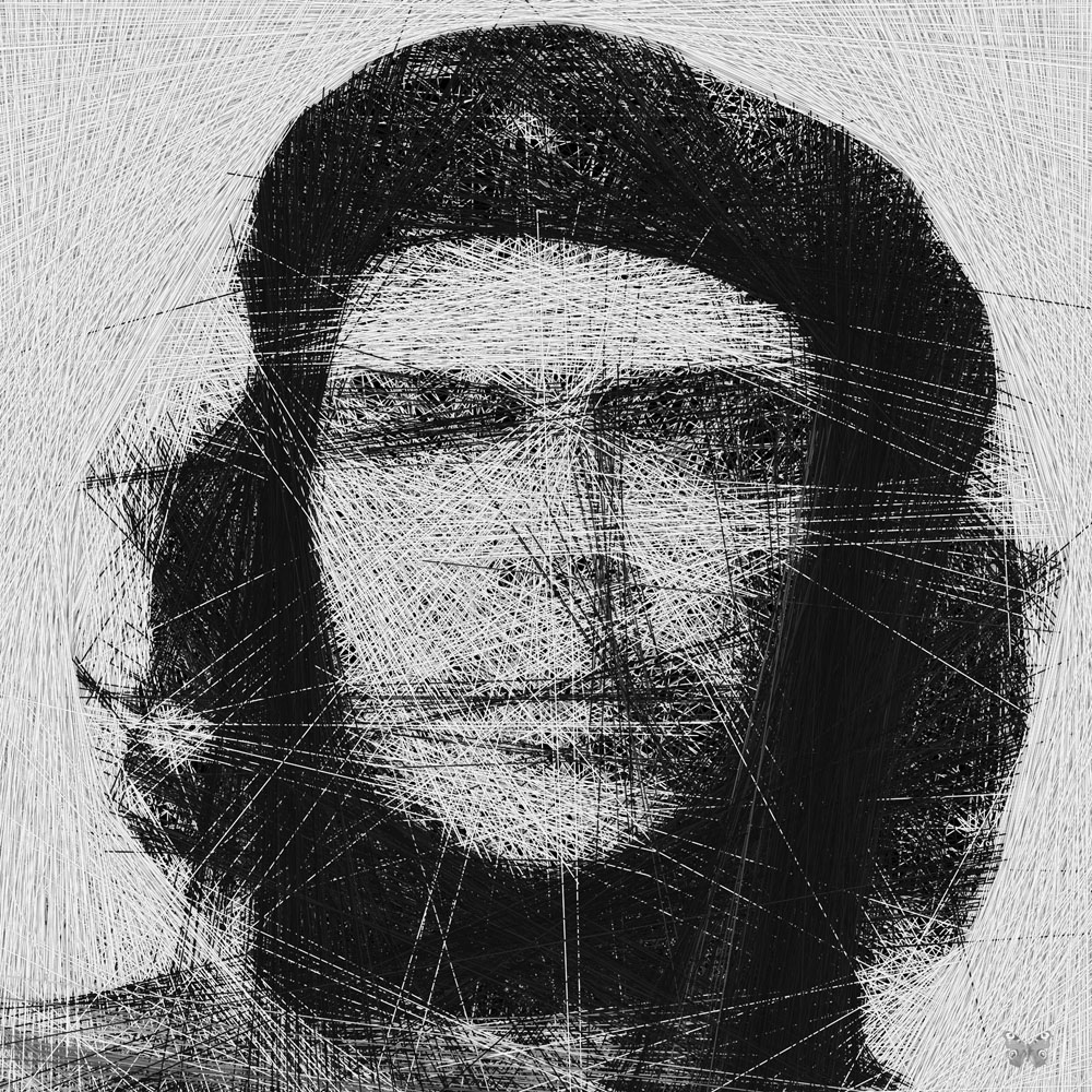 Che Out Of Lines (80x80cm)