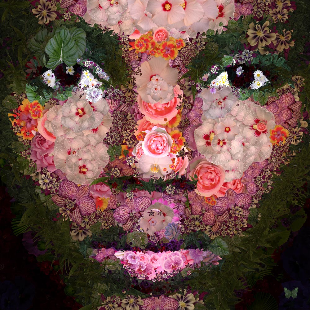 Ethnic Out Of Flowers Flowered Girl (80x80cm)