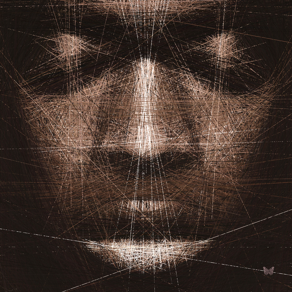 Ethnic Out Of Lines 16 Black Closed Eyes (80x80cm)